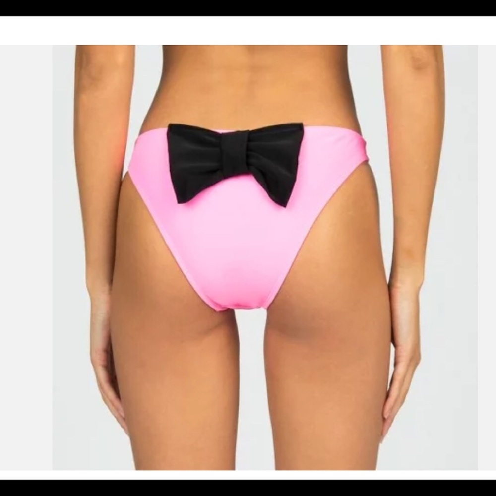 Sugar Coast Lolli Swim Pink Black Bow Bikini NWT